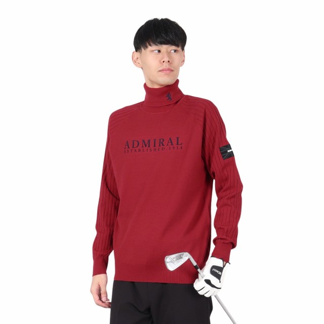 アドミラル ゴルフ(Admiral GOLF)ゴルフウェア 2段ロゴ タートルセーター ADMA481-RED(Men’s)