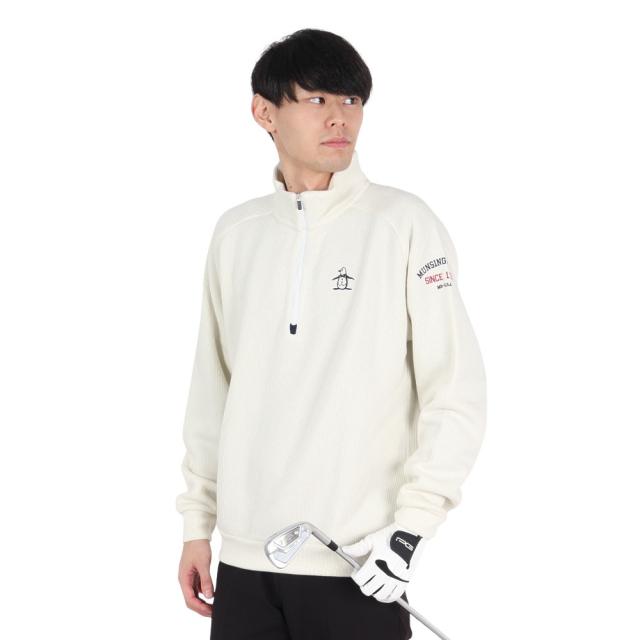 マンシングウエア(MUNSING WEAR)ゴルフウェア 吸湿発熱 ハーフジップ 長袖セーター MG4FSW80M WH00(…の通販は