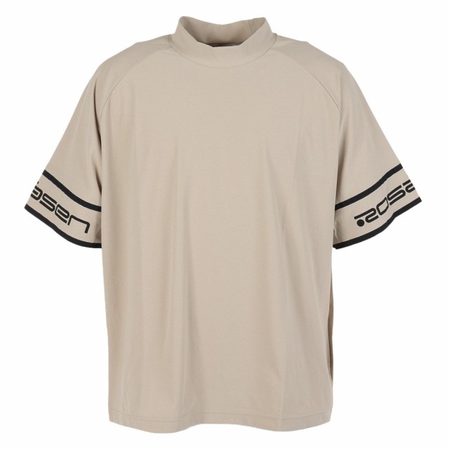 ROSASENゴルフウェア 吸水速乾 半袖 A-Line モックネックロゴTシャツ