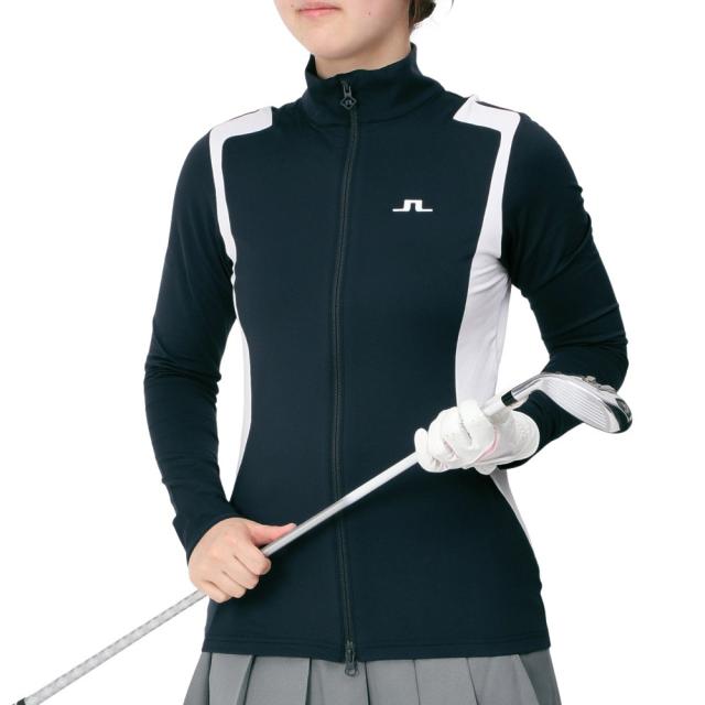J.LINDEBERG（レディース）ゴルフウェア 速乾 ジャガードジャージ半袖ポロ 072-21444-091