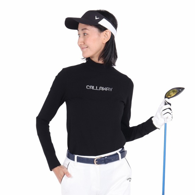 キャロウェイ(CALLAWAY)ゴルフウェア メタリックロゴ 長袖モックネックシャツ C24233200-1010(Lady’…