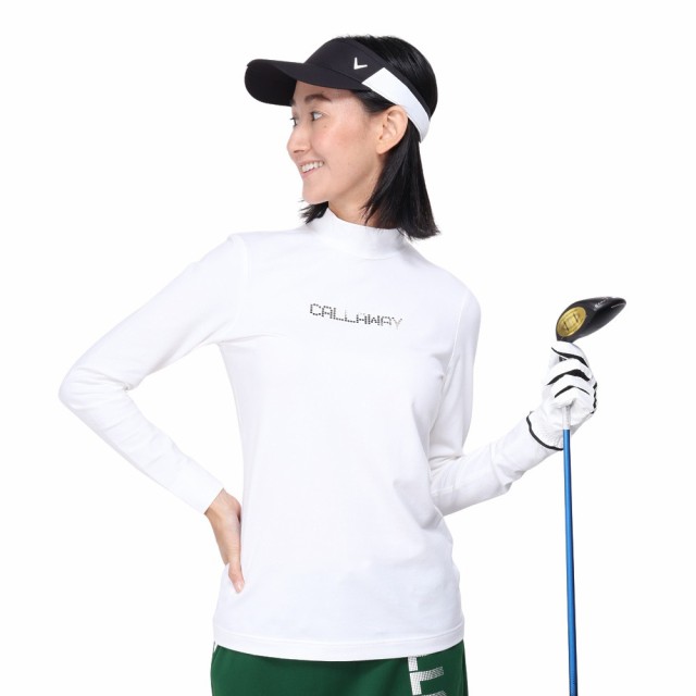 キャロウェイ(CALLAWAY)ゴルフウェア メタリックロゴ 長袖 モックネックシャツ C24233200-1030(Lady…