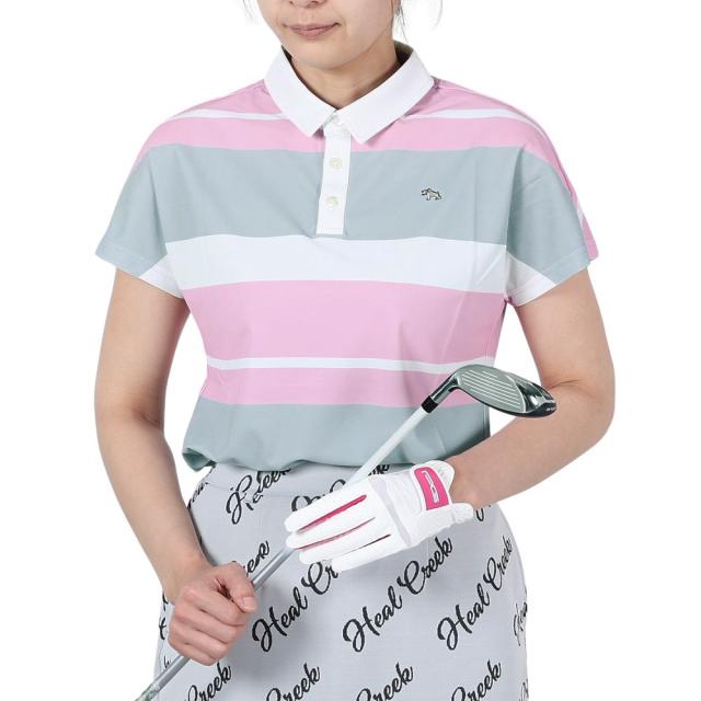 ヒールクリーク(HEAL CREEK)ゴルフウェア 吸水速乾 LPIN KARIカノコ BIGボーダー半袖シャツ 002-28…の通販は