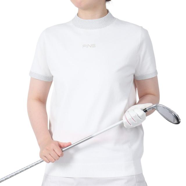 PING レディース　モックネックシャツ ピン（PING）（レディース）ゴルフウェア 機能性 半袖モックネック