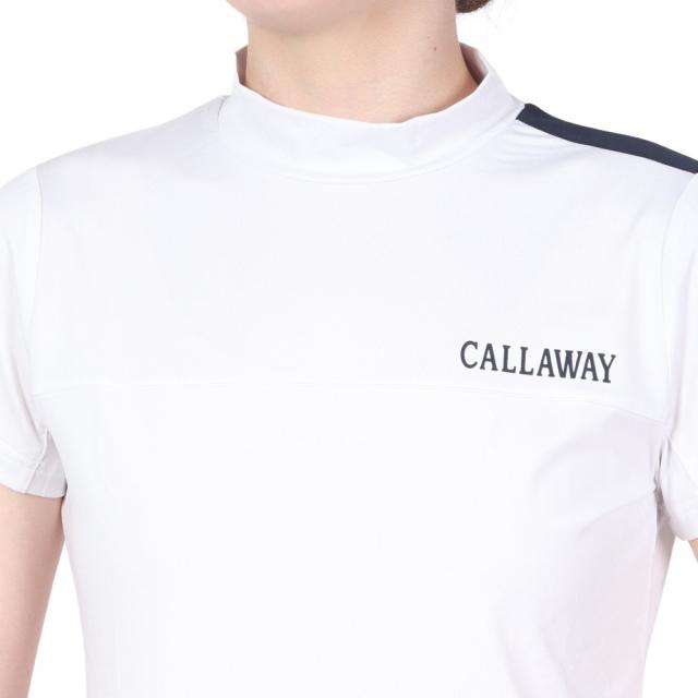 Callaway - Callaway プリントストレッチスムース 半袖モックネックシャツ Callaway キャロウェイ ゴルフウェア 半袖シャツ 春 夏