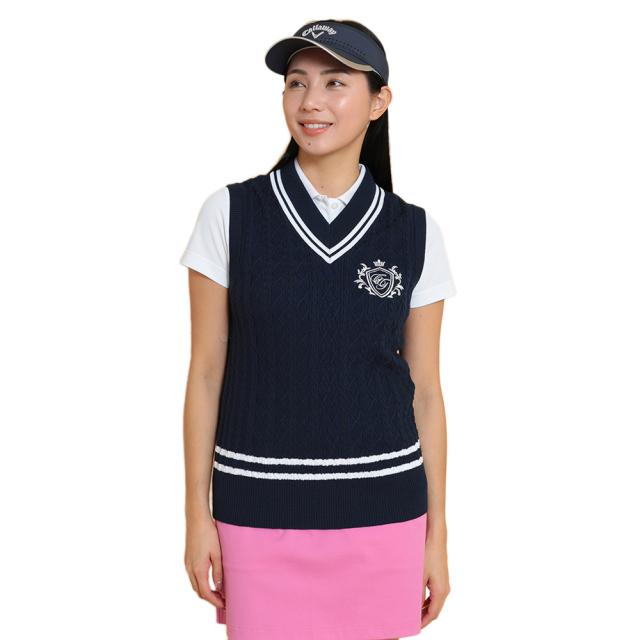 キャロウェイ(CALLAWAY)ゴルフウェア Vネック ケーブルニットベスト C25119200-1120(Lady’s)の通販は 9,438円