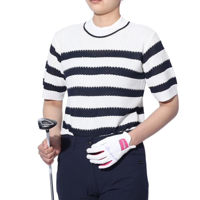 エピキュール(epicure)ゴルフウェア レーシー半袖モックネック 152-11341-104(Lady’s)の通販は