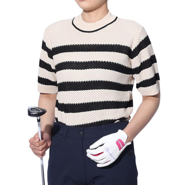 エピキュール(epicure)ゴルフウェア レーシー半袖モックネック 152-11341-151(Lady’s)の通販は