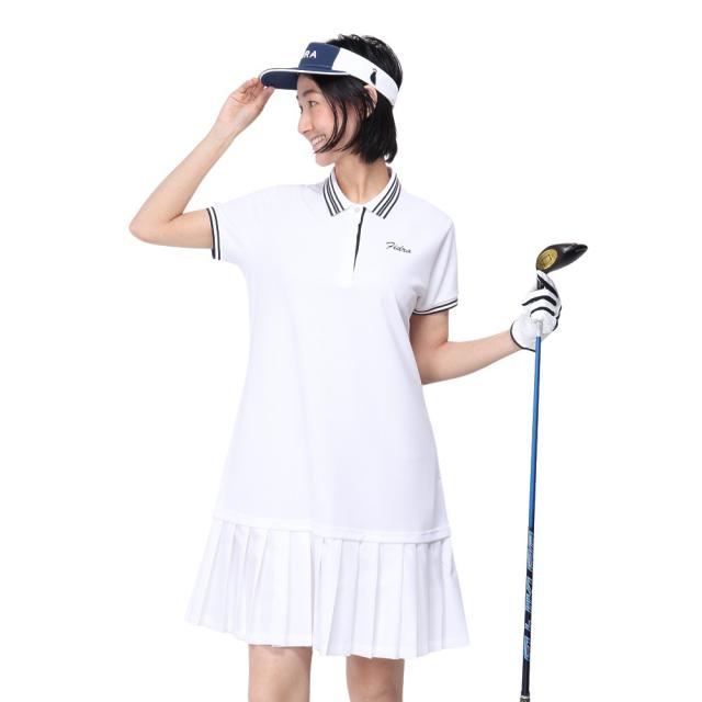 Fidra ホワイト ポロワンピース FIDRA フィドラ 半袖ポロワンピース