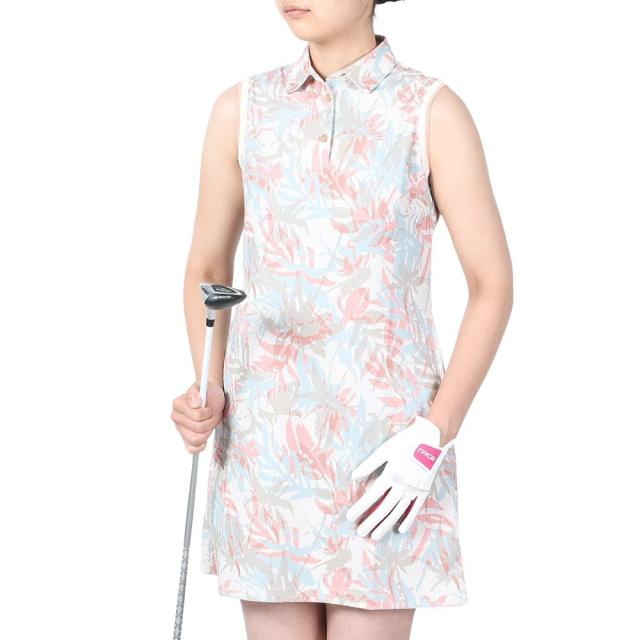 ROSASENゴルフウェア 吸水速乾 エコハイゲージ 裏カノコPT ノースリーブワンピース 045-61471-006(Lad…の通販は