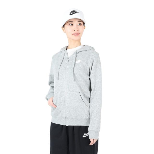 ナイキ(NIKE)NSW クラブ フリース フルジップ長袖フーディー DQ5472-063 グレー(Lady’s)の通販は 5,291円