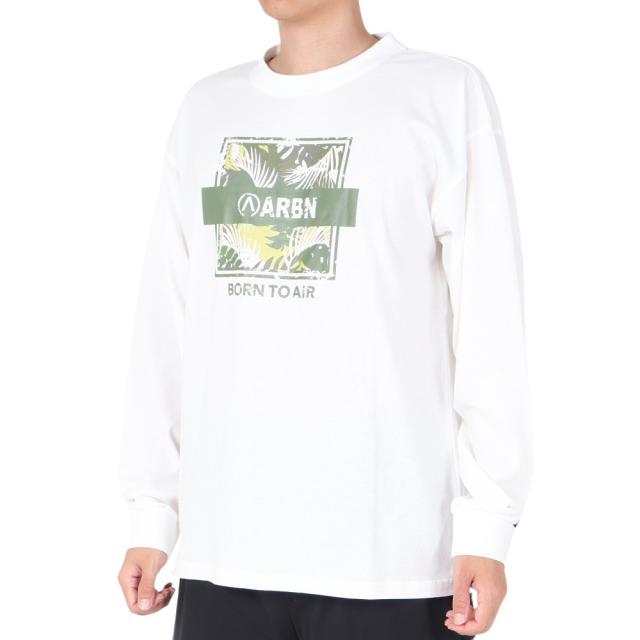 エアボーン(ARBN)長袖コットンTシャツ AB23FWM-APP011WHT(Men’s)
