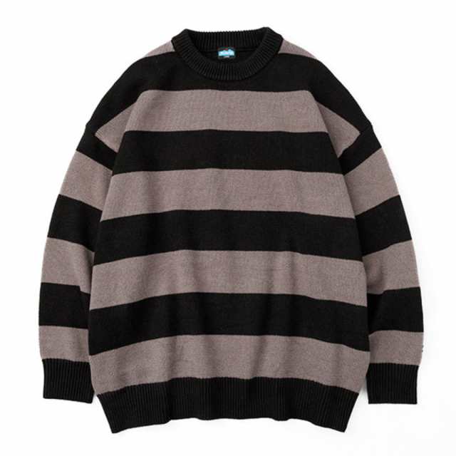 カブー(KAVU)ボーダーニット セーター 19823012 ブラックグレー(Men’s)の通販は