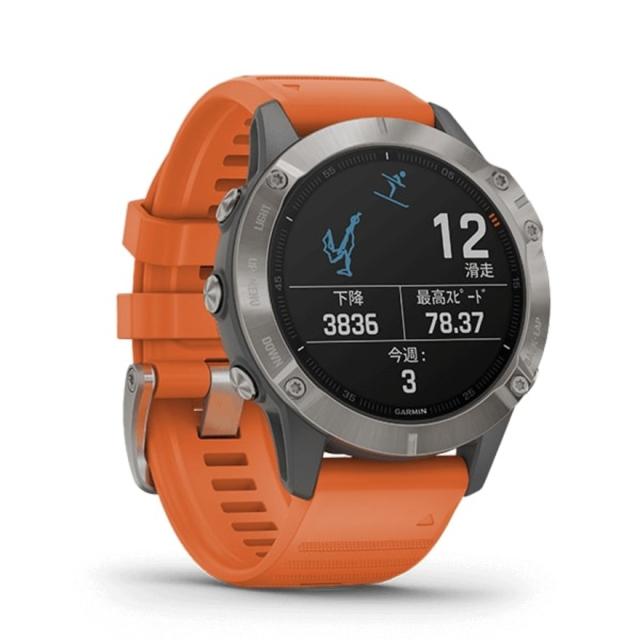 GARMIN チタンブレスレット Carbon Gray DLC Coating（fēnix 6 Pro 
