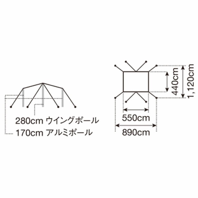 スノーピーク(snow peak)レクタングラータープ テント HDタープ