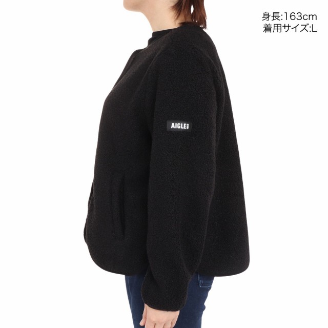 エーグル(AIGLE)ジャケット アウター シェルパフリースカーディガン ZSFAN26-003 ブラック(Lady’s)の通販は