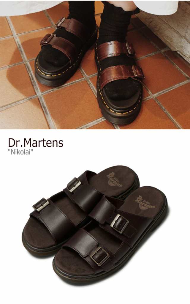 ドクターマーチン サンダル Dr.Martens メンズ レディース NIKOLAI ニコライ DARK BROWN ダーク ブラウン  24415201 シューズ｜au PAY マーケット