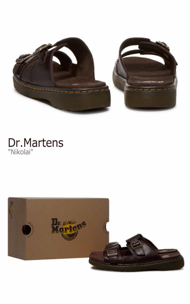 ドクターマーチン サンダル Dr.Martens メンズ レディース NIKOLAI ニコライ DARK BROWN ダーク ブラウン  24415201 シューズ｜au PAY マーケット