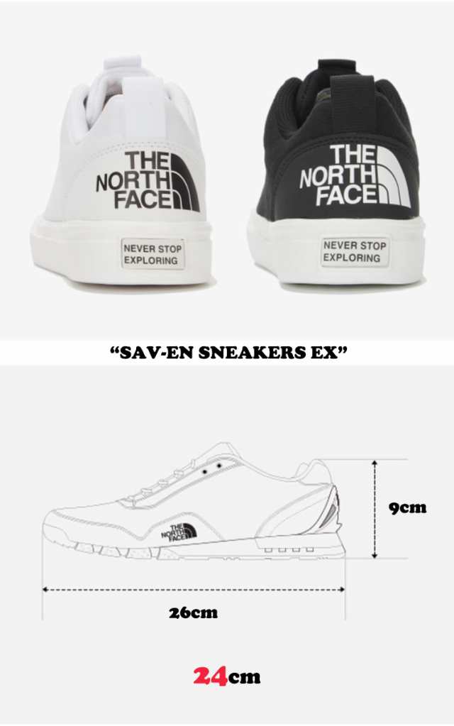 ノースフェイス スニーカー THE NORTH FACE SAV-EN SNEAKERS EX セブンスニーカーズEX WHITE ホワイト  BLACK ブラック NS93N07S/T シュー｜au PAY マーケット