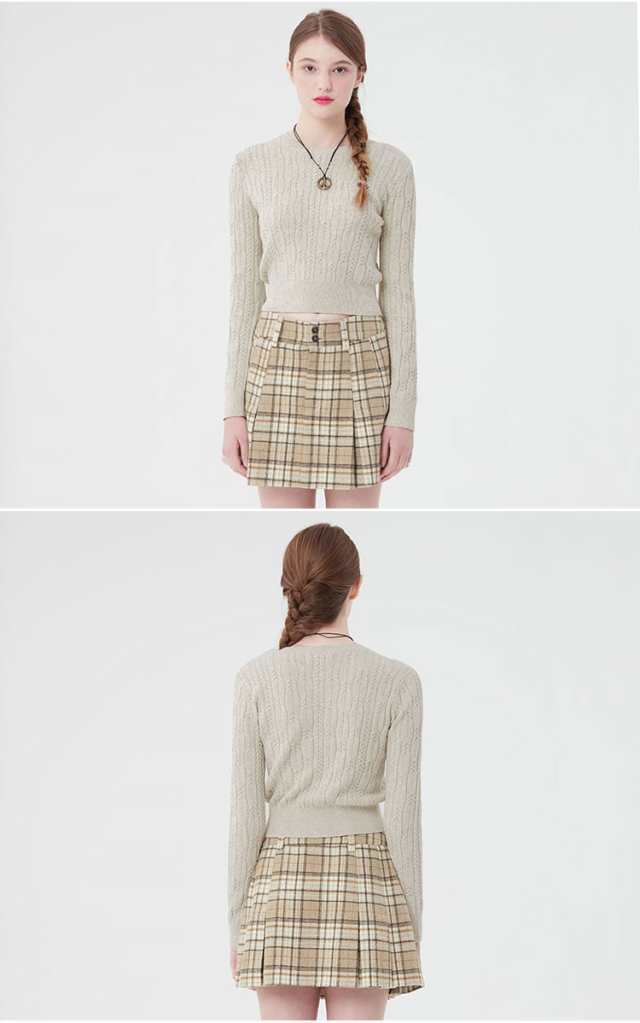 キルシー ニット KIRSH 正規販売店 SMALL CHERRY CABLE CROP KNIT