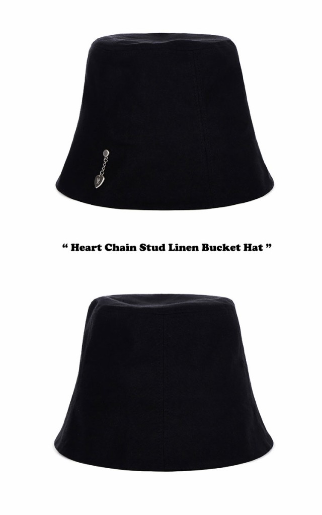 バザール ハット VARZAR Heart Chain Stud Linen Bucket Hat ハート