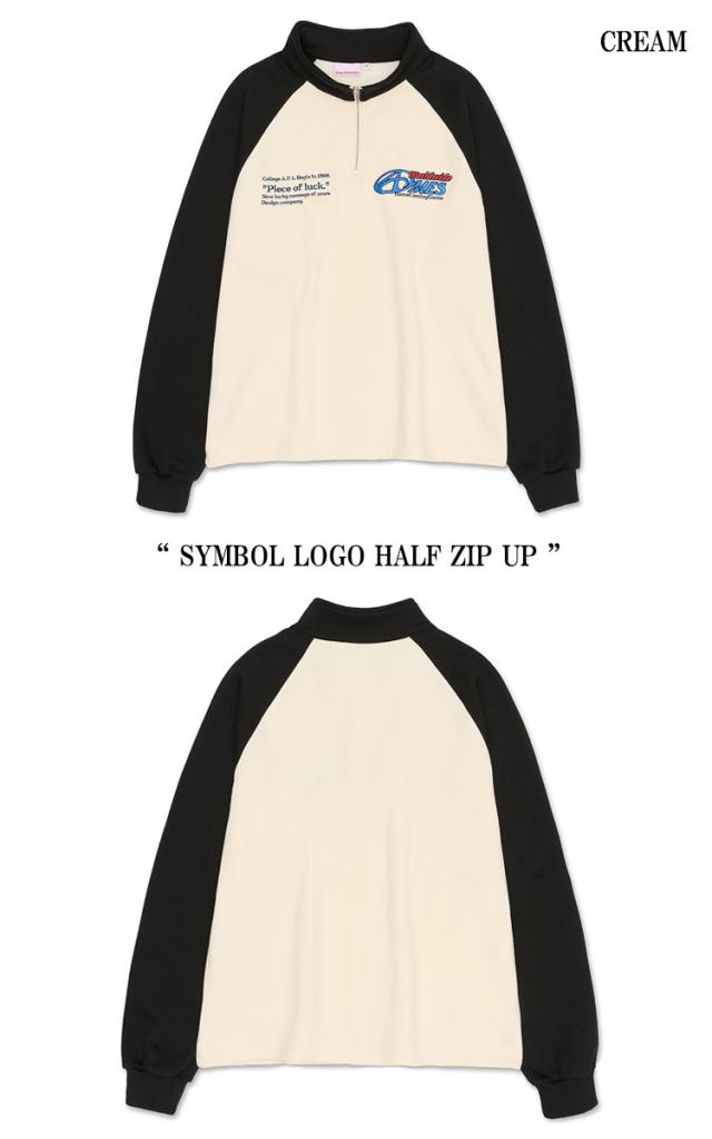 ★AMES-WORLDWIDE★ROUND LOGO EMBROIDERED HALF ZIPUP GR★人気 ☆AMES-WORLDWIDE☆ROUND LOGO EMBROIDERED HALF ZIPUP GR☆人気