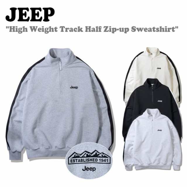 ジープ トレーナー メンズ レディース Jeep High Weight Track Half Zip-up Sweatshirt 全4色  JP5TSU832MG/BK/MW/IV ウェアの通販は