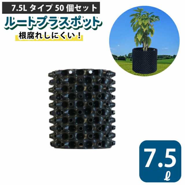 ルートプラスポット 7.5L 【50個セット】7.5リットル 鉢 高機能植木鉢 果樹向けポット エアープルーニングコンテナ 栄工業 根巻き防止 空気剪定 高耐久 果樹苗木 ポット 【品番：GS-AP200M】の通販は 38,539円