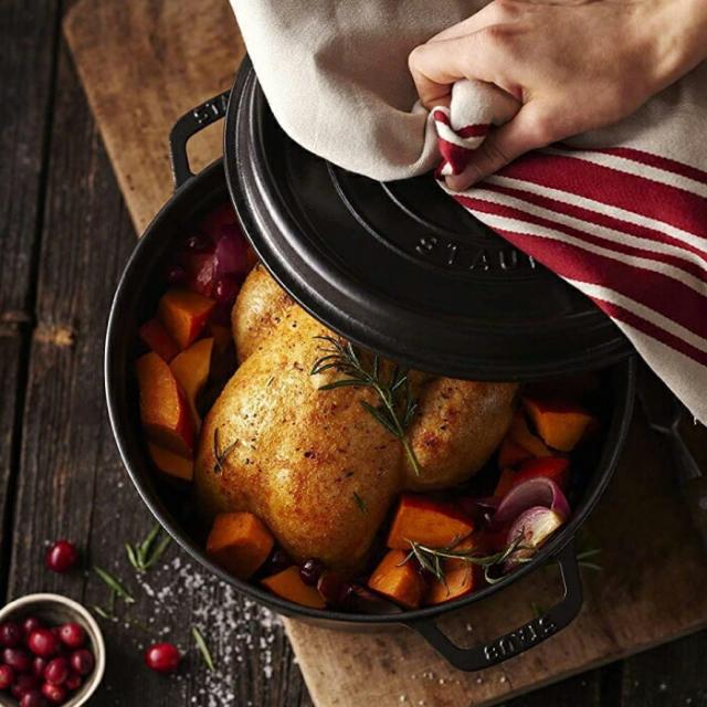 新品 ストウブ 22cm シャイニーブラック ストウブ staub