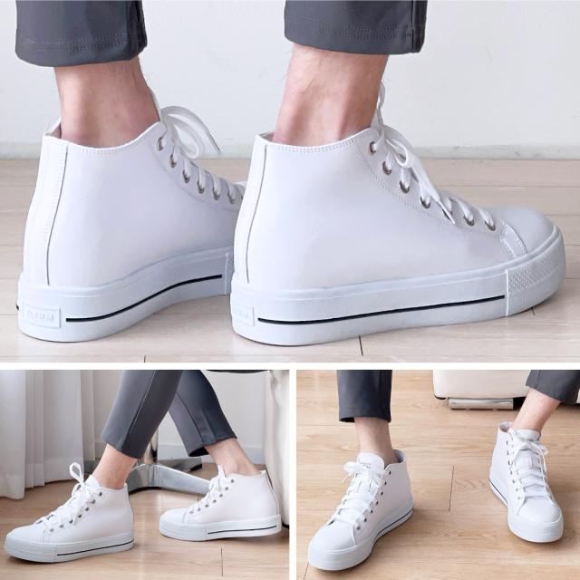 シークレットシューズ 9cmアップ シークレットスニーカー 本革 男女兼用 ハイカット 22.0cm〜 kk2-110