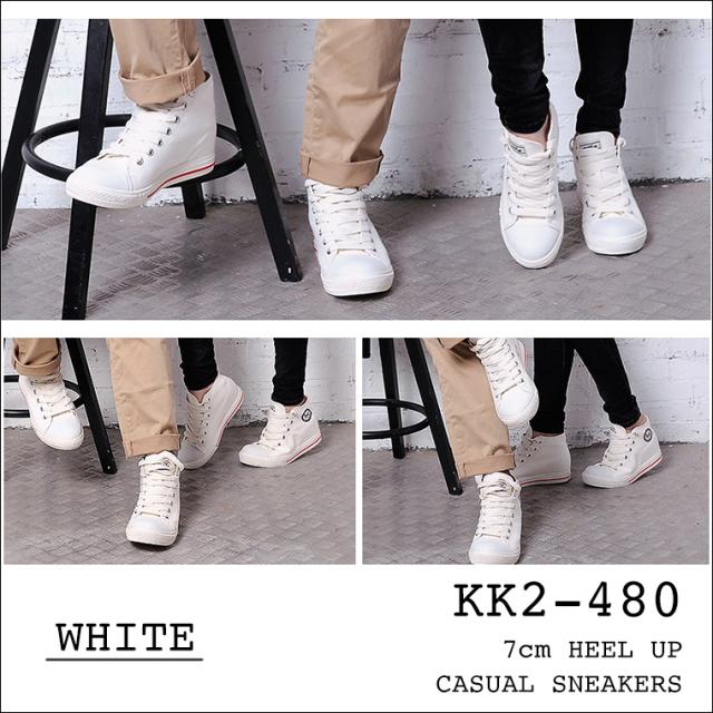 シークレットシューズ 7cmアップ シークレットスニーカー ハイカット