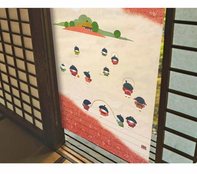 のれん 暖簾 おしゃれ カーテン 間仕切り 仕切りカーテン 目隠し 和風 和柄 和モダン 和風モダン 和風暖簾 日本 レトロ わらべ  85×150cmの通販はau PAY マーケット エヌズファーニチャー au PAY マーケット店 au PAY マーケット－通販サイト