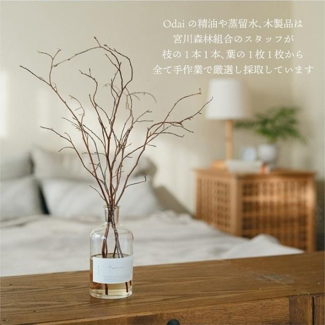 アロマ Odai ヒメシャラ リードディフューザー 天然素材 天然由来精油 天然由来芳香蒸留水 ヒノキスティック付き 芳香期間約1.5ヶ月 ローカルメイド ルームフレグランス 芳香剤 樹木 森林 フォレスト ヒーリング ディスプレイ オブジェ ギフト 贈り物 インテリア_7