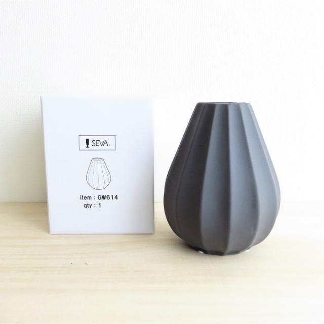 フラワーベース クールミューM 陶器 花瓶 花器 ダークグレー マット