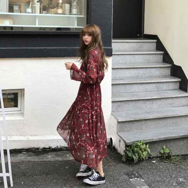 一部即納 大きいサイズ ロングワンピース 花柄のワンピース 花柄 ワンピース ワンピ マキシ丈 春新作 春服 春物 ゆったり ぽっちゃりの通販はau Pay マーケット Leaflower