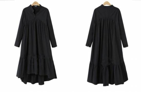 一部即納 シャツワンピース シャツワンピ 大きいサイズ 4xl 長袖 ワンピース プリーツスカート シャツワンピ ブラック 黒 19 秋冬の通販はau Pay マーケット Leaflower