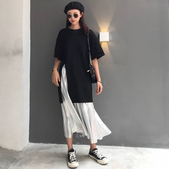 セットアップ トップス スカート レディース おしゃれ サイドスリット Tシャツ プリーツスカート 2点セット 大きいサイズ 春新作 春色 の通販はau Pay マーケット Leaflower