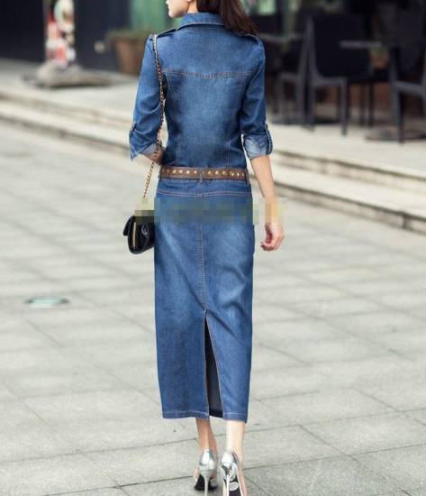 デニムワンピース デニムワンピ レディース スタッズ 長袖 デニムシャツ ワンピース ロング丈 ワンピ 大きいサイズ 韓国 トレンド 春新作の通販はau Pay マーケット Leaflower