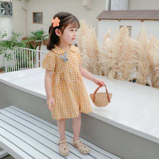 子供服 女の子 ワンピース キッズ服 かわいい チェック柄 プリント シャツワンピ 丸襟 半袖 シャツ ワンピース 夏ワンピ 春 夏 新作 春服の通販はau Pay マーケット Leaflower