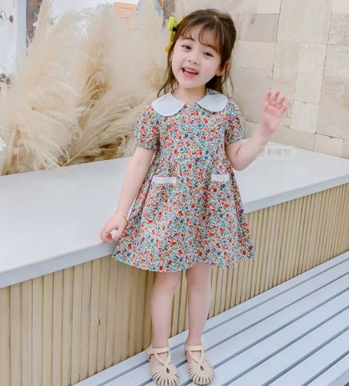 子供服 女の子 ワンピース キッズ かわいい マルチカラー プリントワンピ 丸襟 半袖 シャツワンピース 夏ワンピ 春 夏 新作 春服 夏服 の通販はau Pay マーケット Leaflower
