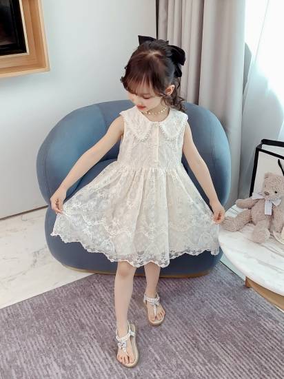 子供服 女の子 ワンピース かわいい 総レース ワンピース 丸襟 ノースリーブ プリンセスワンピ 夏ワンピ 大きいサイズ 韓国 キッズ服 春 の通販はau Pay マーケット Leaflower