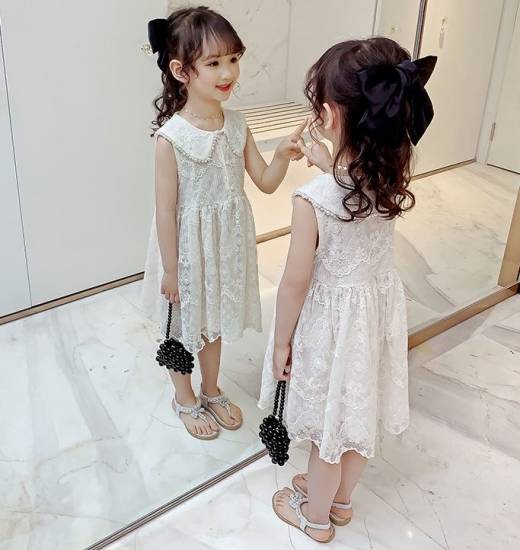 子供服 女の子 ワンピース かわいい 総レース ワンピース 丸襟 ノースリーブ プリンセスワンピ 夏ワンピ 大きいサイズ 韓国 キッズ服 春 の通販はau Pay マーケット Leaflower