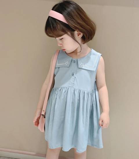 子供服 女の子 ワンピース かわいい セーラーカラー ノースリーブ ギャザースカート シャツワンピース 夏ワンピ 韓国 幼児服 キッズ服 春の通販はau Pay マーケット Leaflower