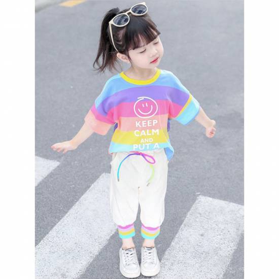 子供服 女の子 セットアップ パンツ Tシャツ ボトムス ズボン スマイル にこちゃん かわいい 半袖 春 夏 カジュアル シンプル 可愛い の通販はau Pay マーケット Leaflower