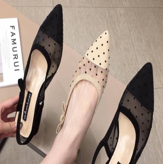 シューズ パンプス レディース フラット ローヒール ぺたんこ 水玉 ドット シースルー ポインテッドトゥ シューズ パンプス レディース の通販はau Pay マーケット Leaflower