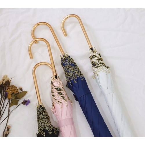 日傘 長傘 レディース パラソル 晴雨兼用 遮光 断熱 星柄 スカラップ刺繍 ゴールド ラメ刺繍 かわいい 使いやすい 女の子 日傘 長傘 の通販はau Pay マーケット Leaflower