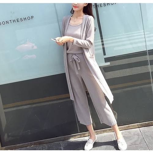 セットアップ レディース 大きいサイズ 3点セット カーディガン パンツ キャミソール シンプル ゆったり ラフ ウエストリボン の通販はau Pay マーケット Leaflower