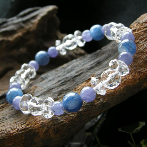 パワーストーン ブレスレット メンズ レディース タンザナイト と カヤナイト ＆ スターカット