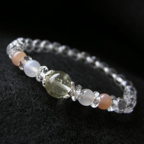 パワーストーン ブレスレット メンズ レディース 高品質！ リビアングラス と ブルームーンス