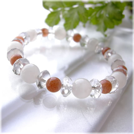 パワーストーン ブレスレット メンズ レディース 高品質６ミリ球 サンストーン 使用！サンスの通販は 7,344円